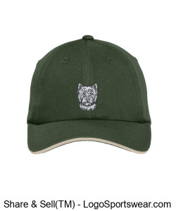 Baseball cap with embroidered Westie Design Zoom
