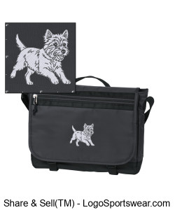 Messenger Bag w/ Embroidered Westie Design Zoom